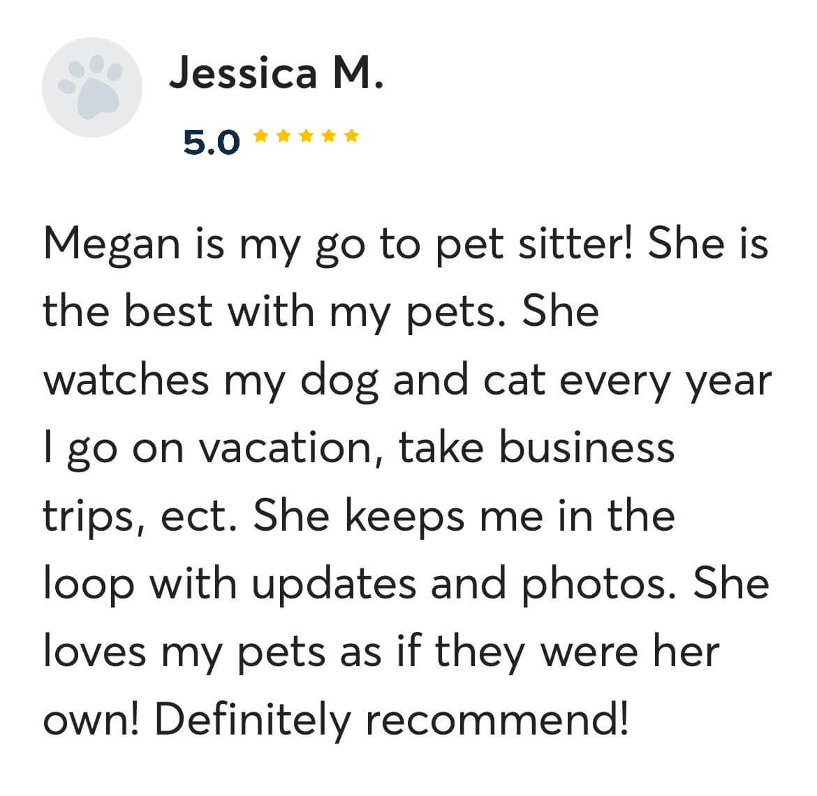 Cat sitting review from Charlottesville pet owner